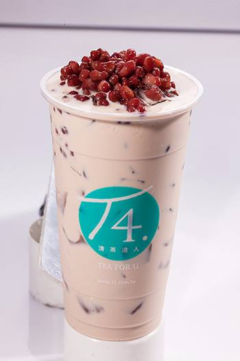 MIlk tea with red bean topping